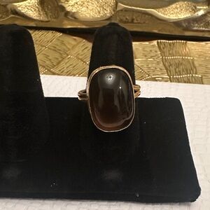 Elegant Gold and Brown Women's Ring